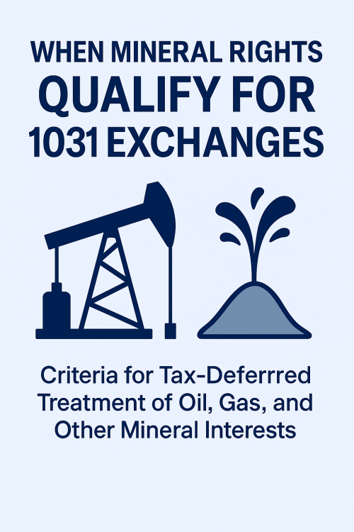 Mineral Rights & 1031 Exchanges Mineral Rights & 1031 Exchanges